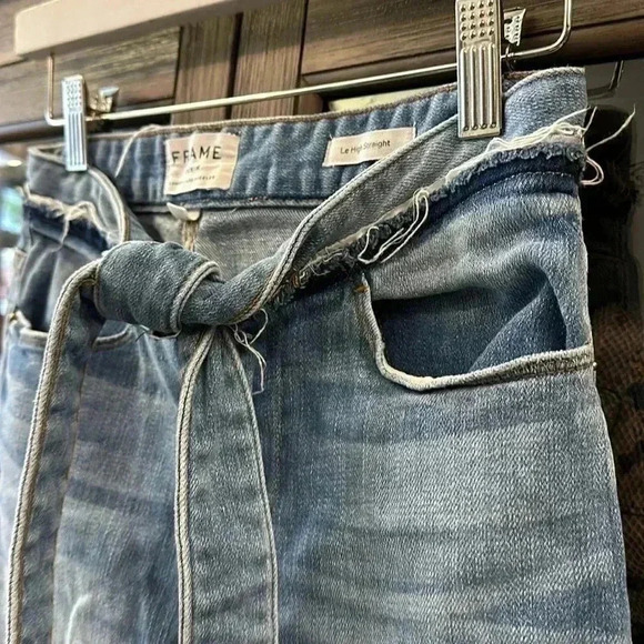 Frame Le High Straight Tie Waist Jeans sz 25 - Picture 5 of 7